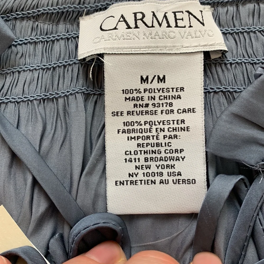 NWT Carmen Marc Valvo Peasant Blouse - Picture 5 of 8